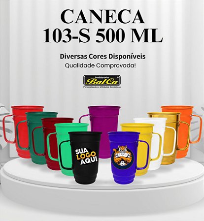 Caneca Alumínio 103-S 500 ml Color