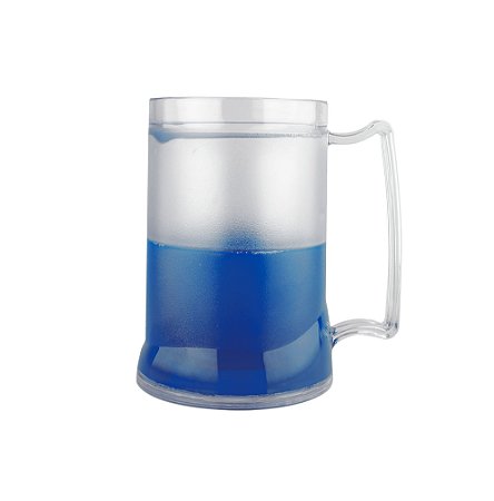 Caneca Injetada Transp/Gel Azul 465 ml