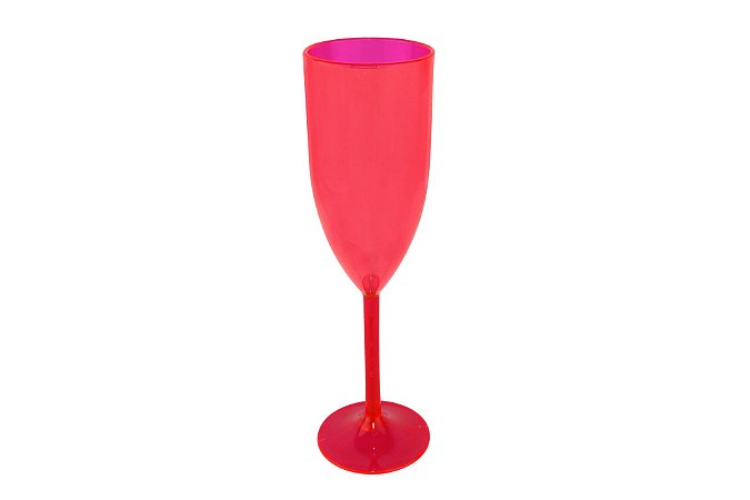 Taça PS para Champagne 180 ml Vermelho Neon