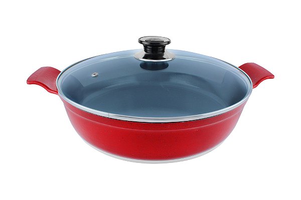 Frigideira Rev. Cerâmico Cinza - Vermelho Liso Pigmentado 4,7 lts