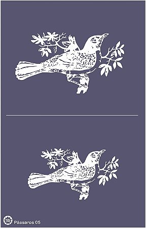 Pássaros 05 - stencil 25 x 16 cm