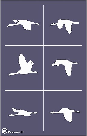 Pássaros 07 - stencil 25 x 16 cm