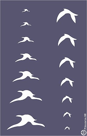 Pássaros 08 - stencil 25 x 16 cm