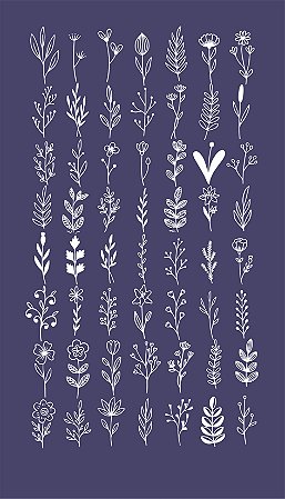 Floral 33 - stencil - 25 x 16 cm