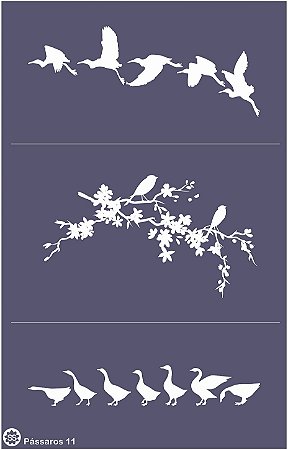 Pássaros 11 - stencil 25 x 16 cm