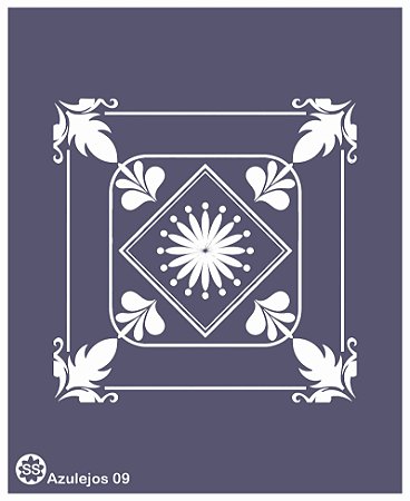 Azulejos 09 - Stencil 16 x 13 cm