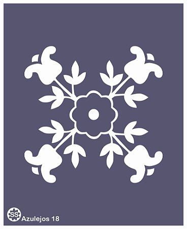 Azulejos 18 - Stencil 16 x 13 cm