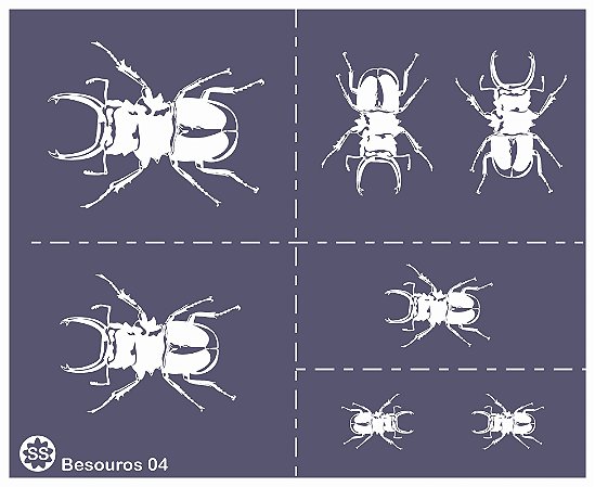 Besouros 04 - stencil 16 x 13 cm