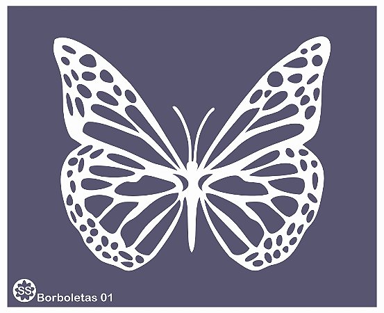Borboletas 01 - stencil 16 x 13 cm