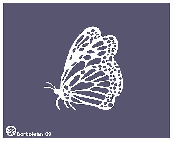 Borboletas 09 - stencil 16 x 13 cm