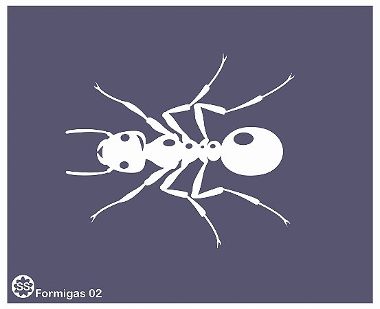 Formigas 02 - stencil 16 x 13 cm