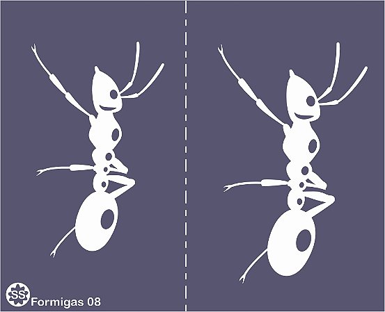 Formigas 08 - stencil 16 x 13 cm