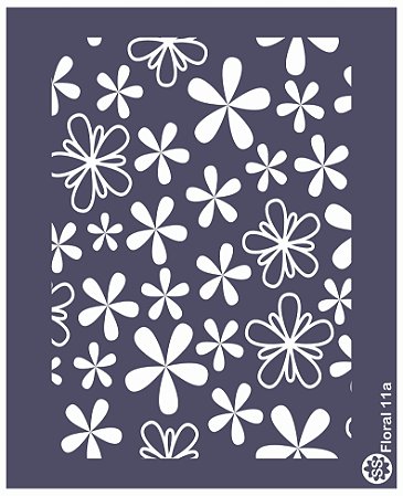 Floral 11a - stencil 16 x 13 cm