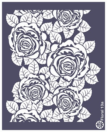Floral 13a - stencil 16 x 13 cm