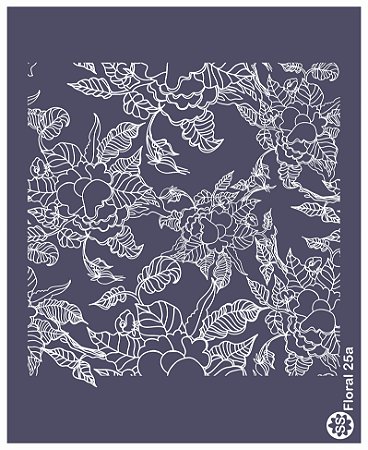 Floral 25a - stencil 16 x 13 cm