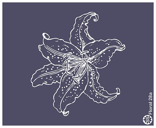 Floral 28a - stencil 16 x 13 cm