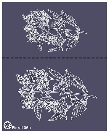 Floral 36aa - stencil 16 x 13 cm
