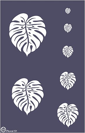 Floral 51 - Stencil 25 x 16 cm