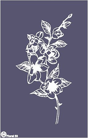 Floral 53 - stencil 25 x 16 cm