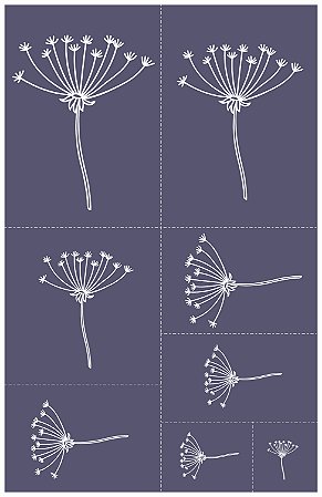 Dente-de-leão 03 - stencil 25 x 16 cm