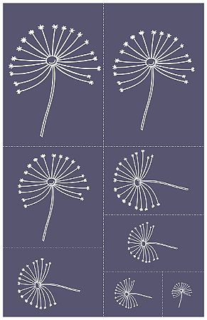 Dente-de-leão 05 - stencil 25 x 16 cm