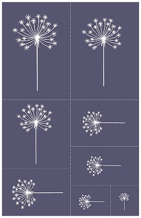 Dente-de-leão 07 - stencil 25 x 26 cm