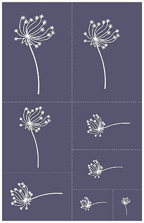 Dente-de-leão 08 - stencil 25 x 16 cm