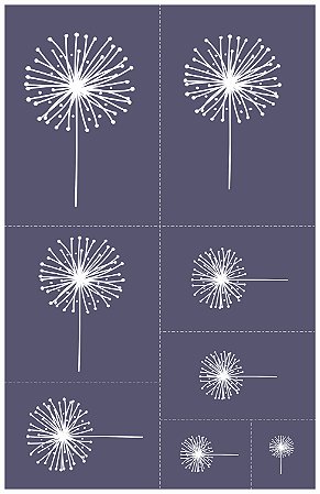 Dente-de-leão 09 - stencil 25 x 16 cm