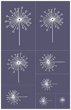 Dente-de-leão 10 -stencil 25 x 16 cm