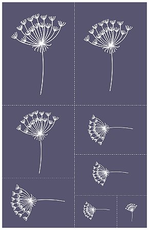 Dente-de-leão 12 - stencil 25 x 16 cm