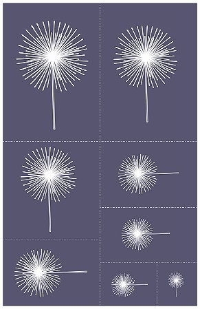 Dente-de-leão 14 - stencil 25 x 16 cm