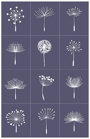 Kit dente-de-leão 01 - stencil 25 x 16 cm