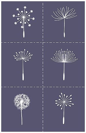 Kit dente-de-leão 03 - stencil 25 x 16 cm