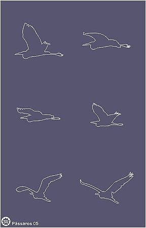 Pássaros 17 - stencil 25 x 16 cm