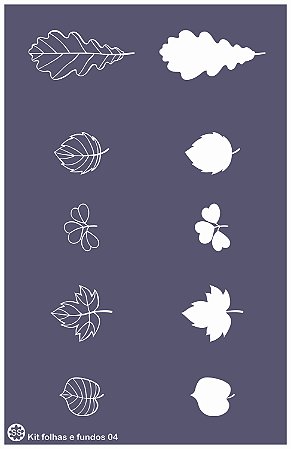 Kit folhas e fundos 04 - stencil 25 x 16 cm
