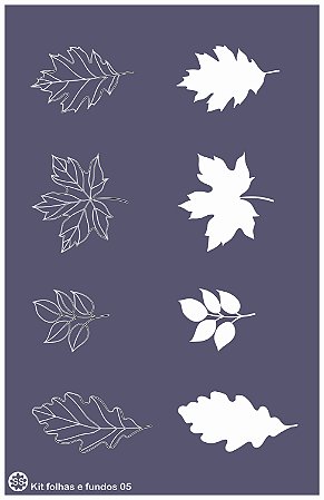 Kit folhas e fundos 05 - stencil 25 x 16 cm