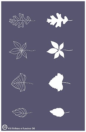Kit folhas e fundos 06 - stencil 25 x 16 cm