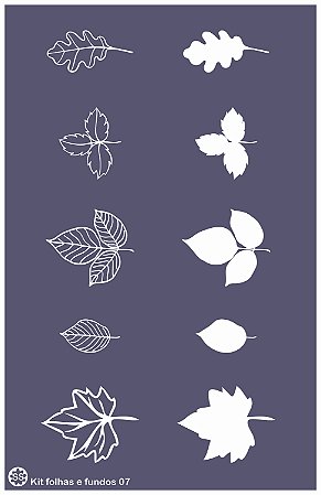 Kit folhas e fundos 07 - stencil 25 x 16 cm
