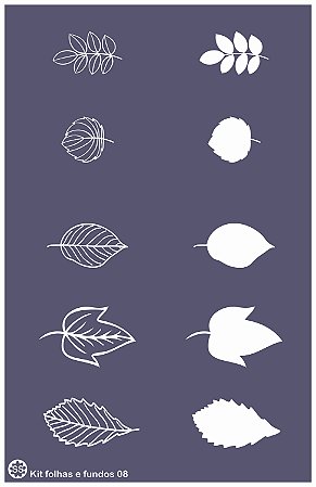 Kit folhas e fundos 08 - stencil 25 x 16 cm