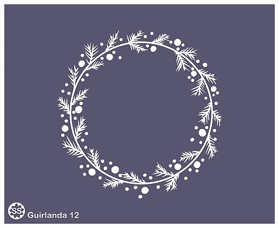 Guirlanda 12 - stencil 16 x 13 cm