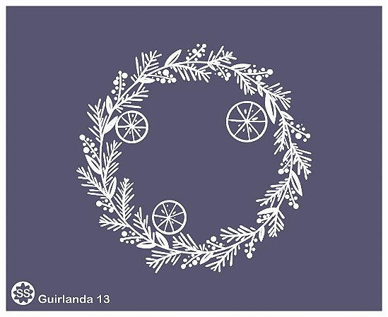 Guirlanda 13 - stencil 16 x 13 cm