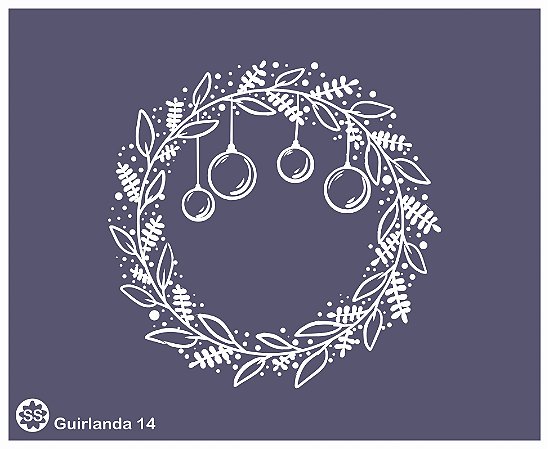 Guirlanda 14 - stencil 16 x 13 cm