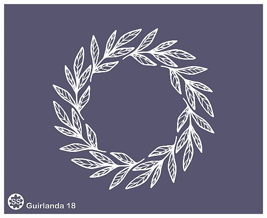 Guirlanda 18 - stencil 16 x 13 cm