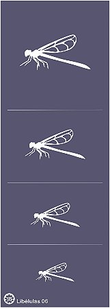 Libélulas 06 - stencil 28 x 10 cm