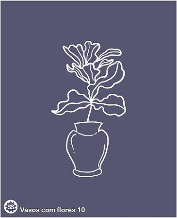 Vasos com flores 10 - stencil 16 x 13 cm