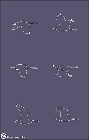 Pássaros 17a - stencil 25 x 16 cm