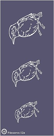 Pássaros 02a - stencil 28 x 10 cm