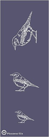 Pássaros 03a - stencil 28 x 10 cm