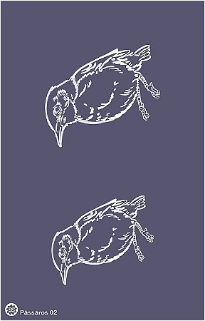 Pássaros 02 - stencil 25 x 16 cm