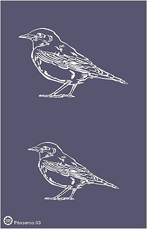 Pássaros 03 - stencil 25 x 16 cm
